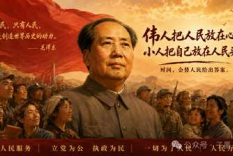 伟人把人民放在心里，小人把自己放在人民头上