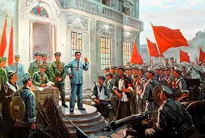 “思想上政治上的路线正确与否是决定一切的。”中国人民革命的伟大胜利，经过了艰难曲折的过程，不是轻易得来的。这是亿万人民长期斗争、无数革命先烈流血牺牲的结果，是马克思列宁主义的伟大胜利，是毛主席革命路线的伟大胜利。没有毛主席的正确的革命路线，这个胜利是不可能的。