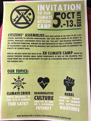 在柏林交通要道安营扎寨 - 柏林反抗（人类）灭绝行动现场报道