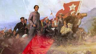 凭借实事求是的勇气,克服了军事上的绝境、党内的教条主义、极端的物质匮乏以及理论上的重重阻力,将农村包围城市武装夺取政权战略构想变为了夺取全国胜利的伟大现实,彰显了毛主席的英明、伟大与正确。