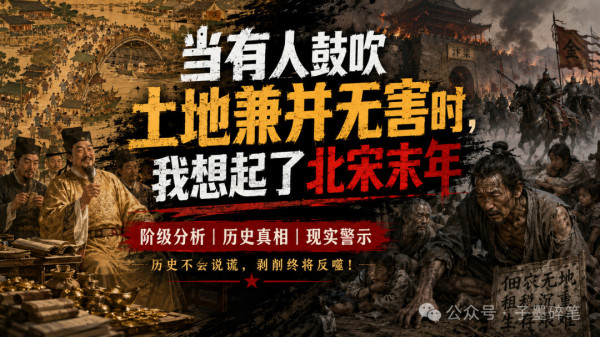 “土地兼并不一定会导致王朝灭亡。你看人家宋朝，实行‘田制不立、不抑兼并’，不仅没有因为土地集中而崩溃，反而创造了封建时代的经济巅峰。只要像宋朝那样，按照土地面积来收税，保证国家的财政收入，那么无论土地怎么集中到少数人手里，都不会存在什么阶级矛盾和王朝更替的问题。” 看完这段话，我真是气极反笑。