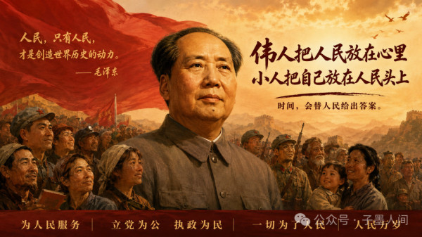 伟人把人民放在心里，小人把自己放在人民头上