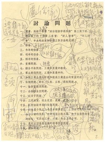 毛泽东在庐山会议上的讲话