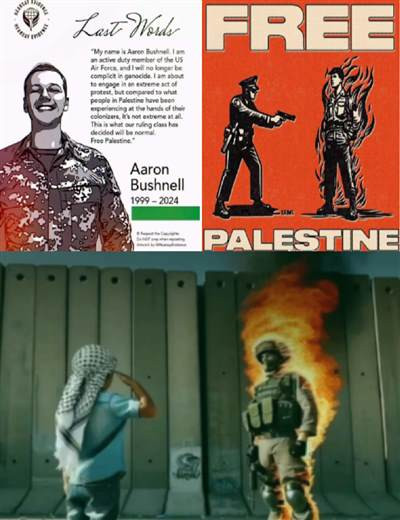 让我们告慰亚伦·布什内尔,不愿屈服于美帝国主义和种族屠杀的战士,一路走好。