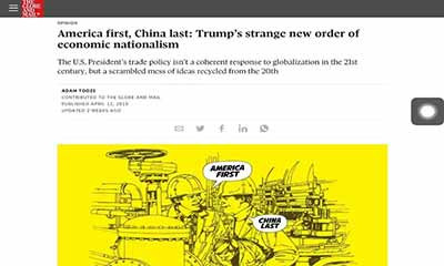 亚当·图兹丨对华强硬解决不了美国国内问题