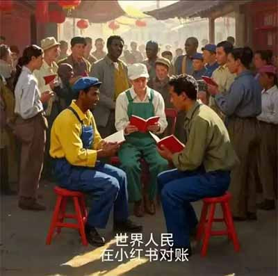 到美国留学,从美国逃回中国的牢A,认定了社会主义,预示着中国青年的觉醒,也预示着美国人民的再解放。
