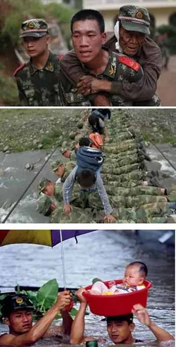 解放军全心全意为人民服务,人民诚心诚意感恩解放军。有了人民的支持和拥护,解放军哪有不打遍天下无敌手的道理?能做到这一点的,只有毛主席缔造的人民解放军。