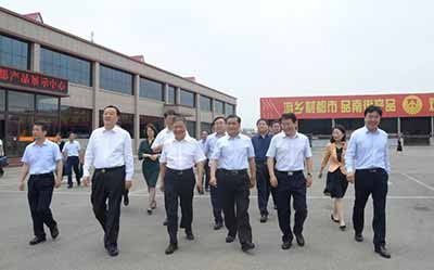 “全国粮食产业经济现场会”参会人员观摩南街村