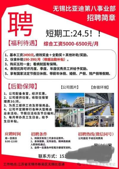 网传无锡比亚迪发生罢工,员工不满厂方取消加班