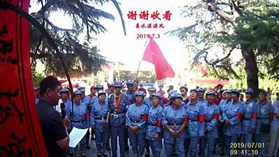 保定人民纪念建党98周年，望阜平重塑毛主席像
