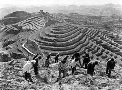 通过土改、农业合作化、人民公社化，我国确立了土地集体所有制，为大规模国土整治提供了所有制基础和组织基础;群众广泛又深入的参与，则在低生产力条件下，为大规模国土整治贡献了人力和智慧。